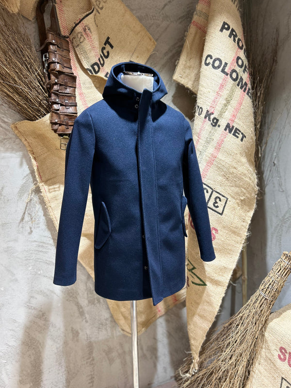 PARKA CON CAPPUCCIO - PANNA, BLU NAVY