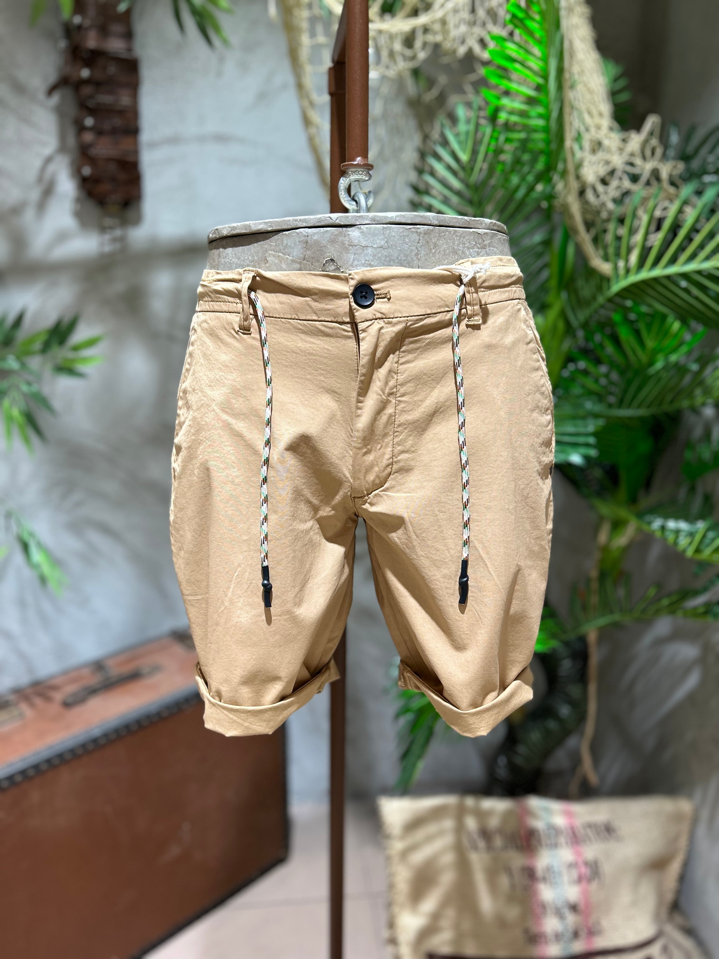 SHORTS IN COTONE - VERDE, BEIGE