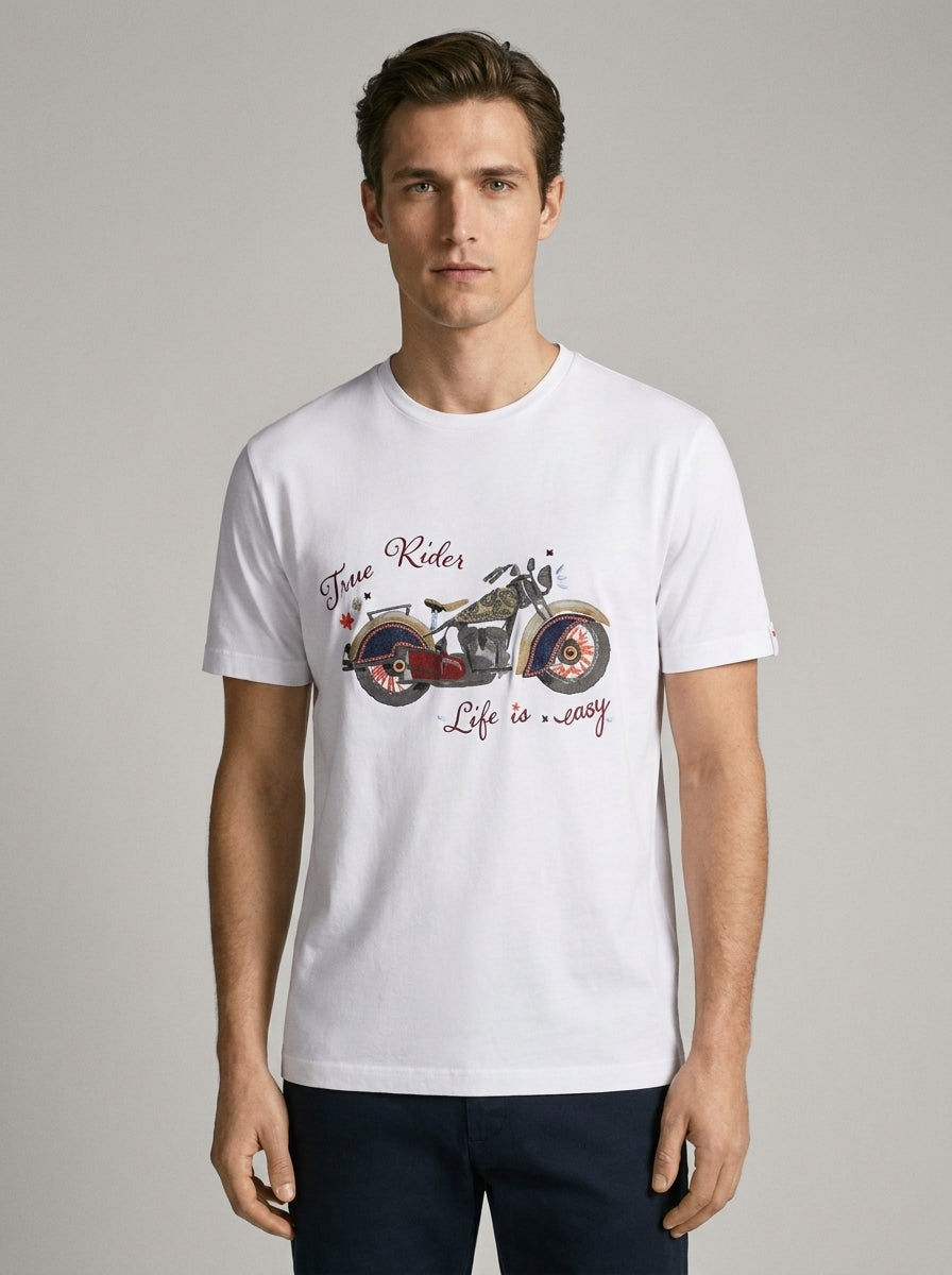 Bobber — T-Shirt in 100% Cotone con Ricami a Mano | Made in Italy