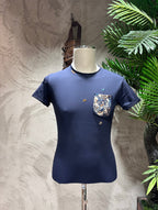 T-SHIRT TASCHINO - BIANCO,BLU,VERDE