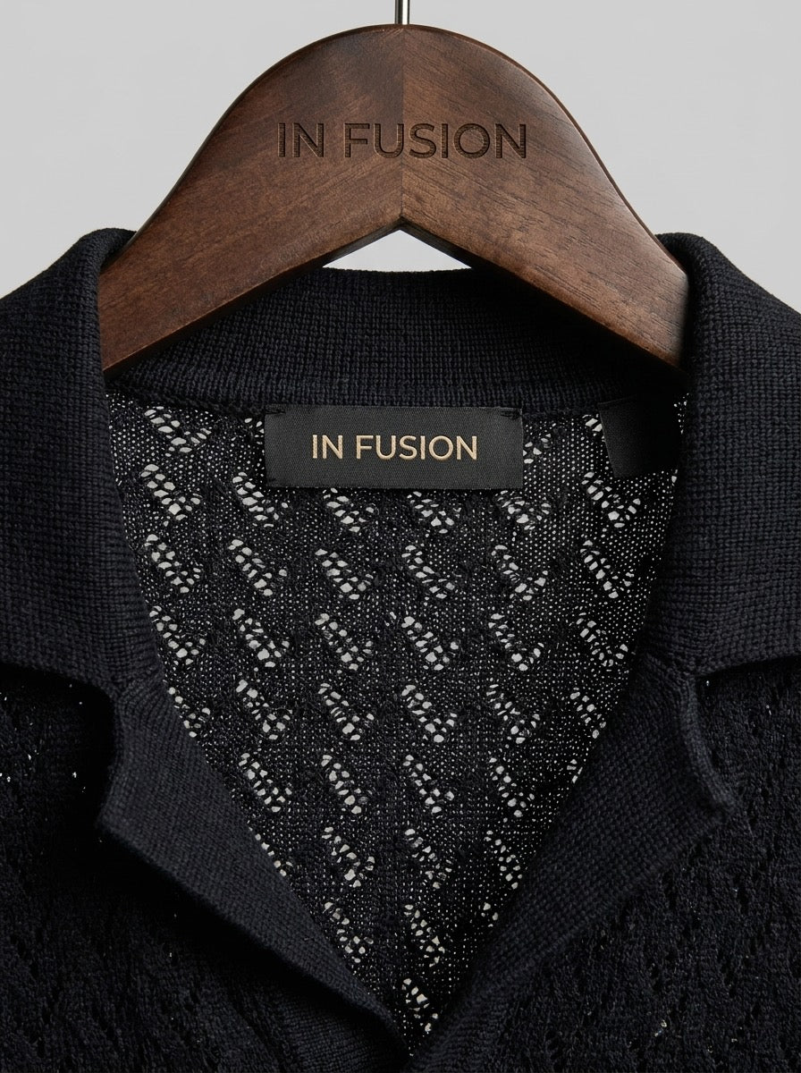 Toledo — Polo Camicia in Filo di Cotone Crochet | Vestibilità Regular
