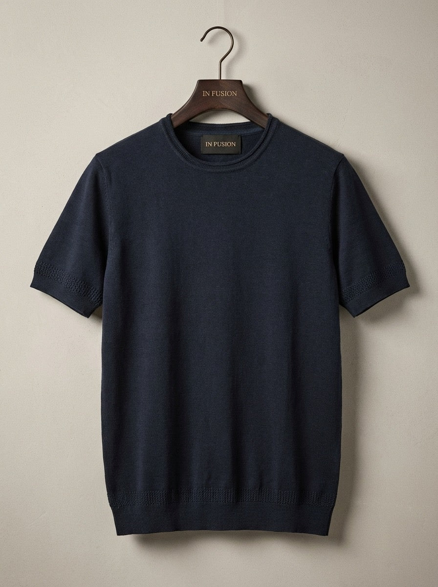 COTTON YARN CREW NECK SWEATER