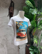 T-SHIRT STAMPA BUS - BIANCO