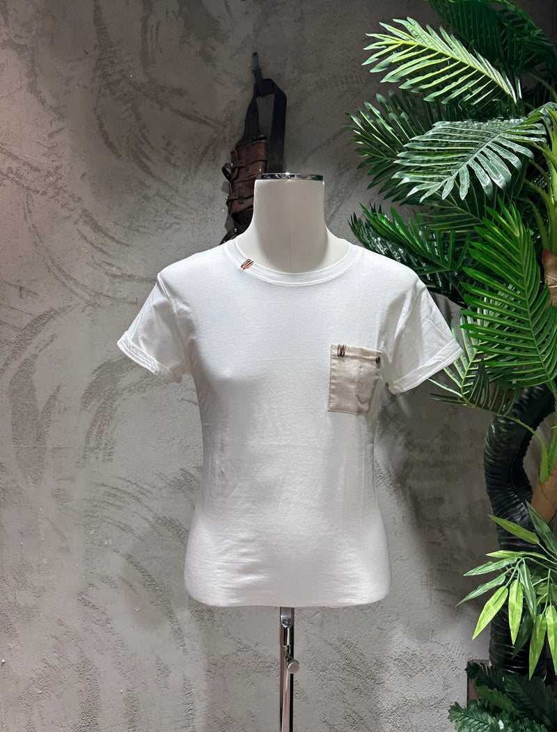 T-SHIRT TASCHINO - BIANCO, BLU
