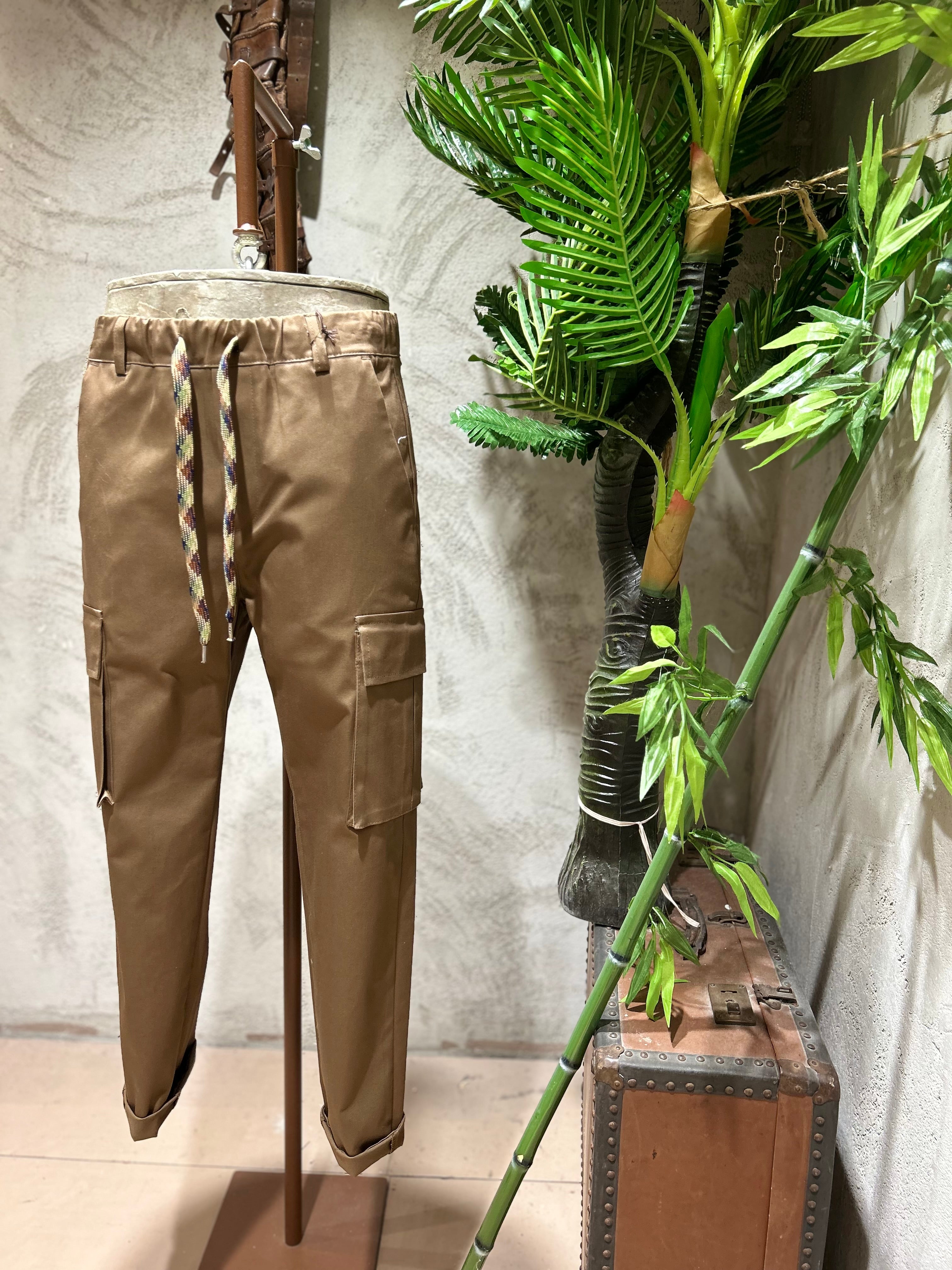 PANTALONI CARGO - MORO,BIANCO