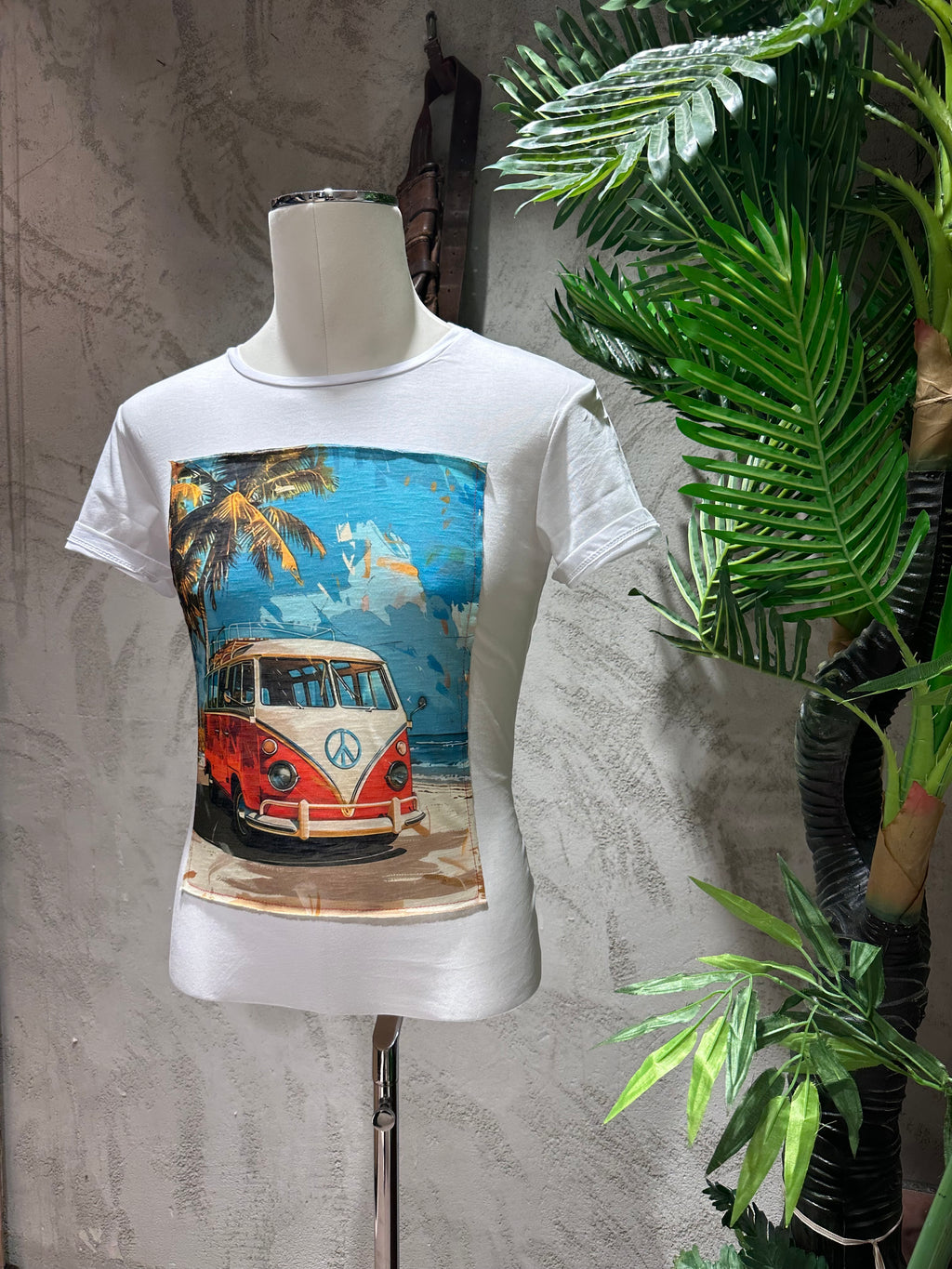 T-SHIRT STAMPA BUS - BIANCO