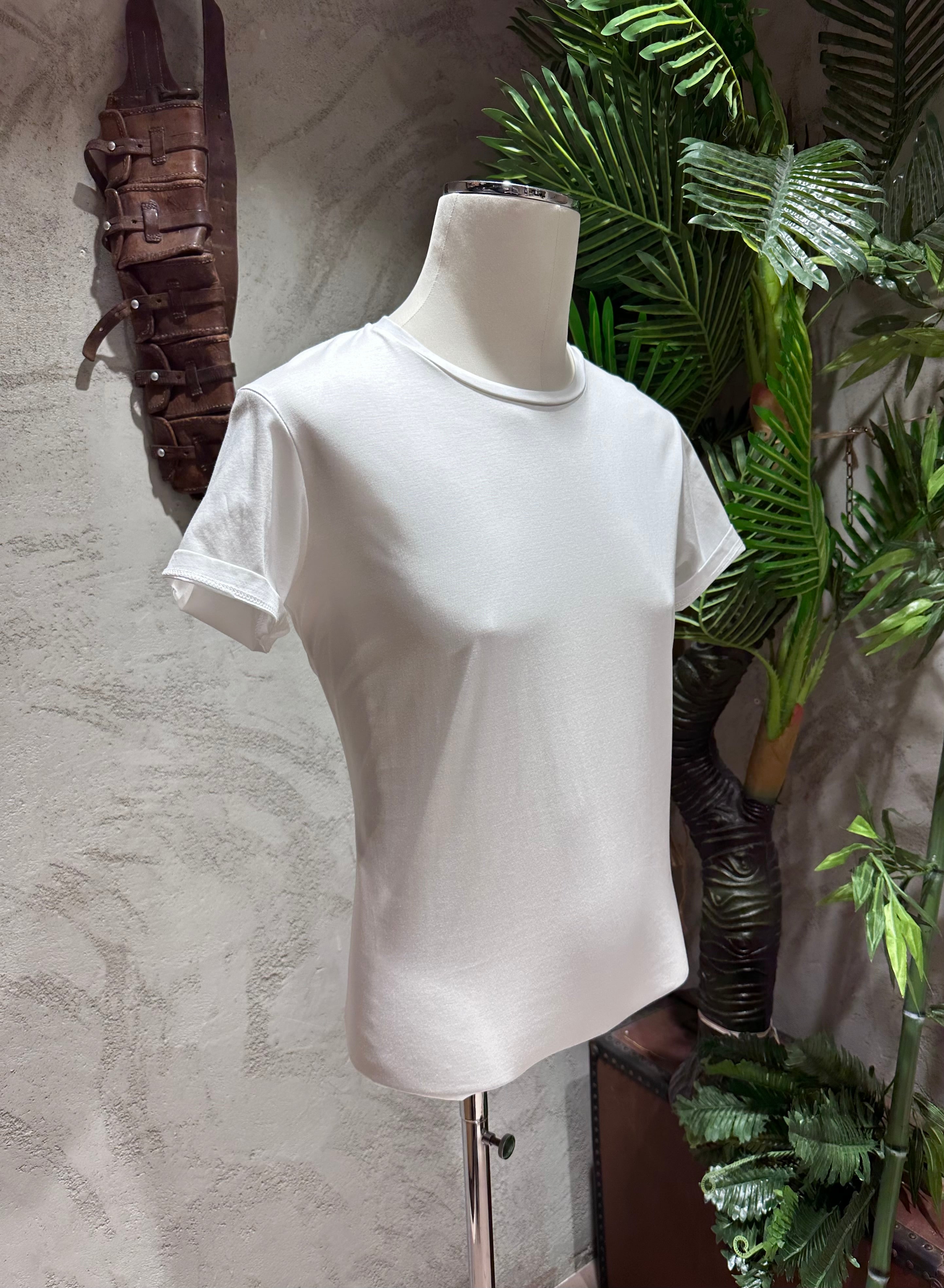 T-SHIRT IN FILO DI SCOZIA - BIANCO, NERO, SABBIA, DARK NAVY, GHIACCIO