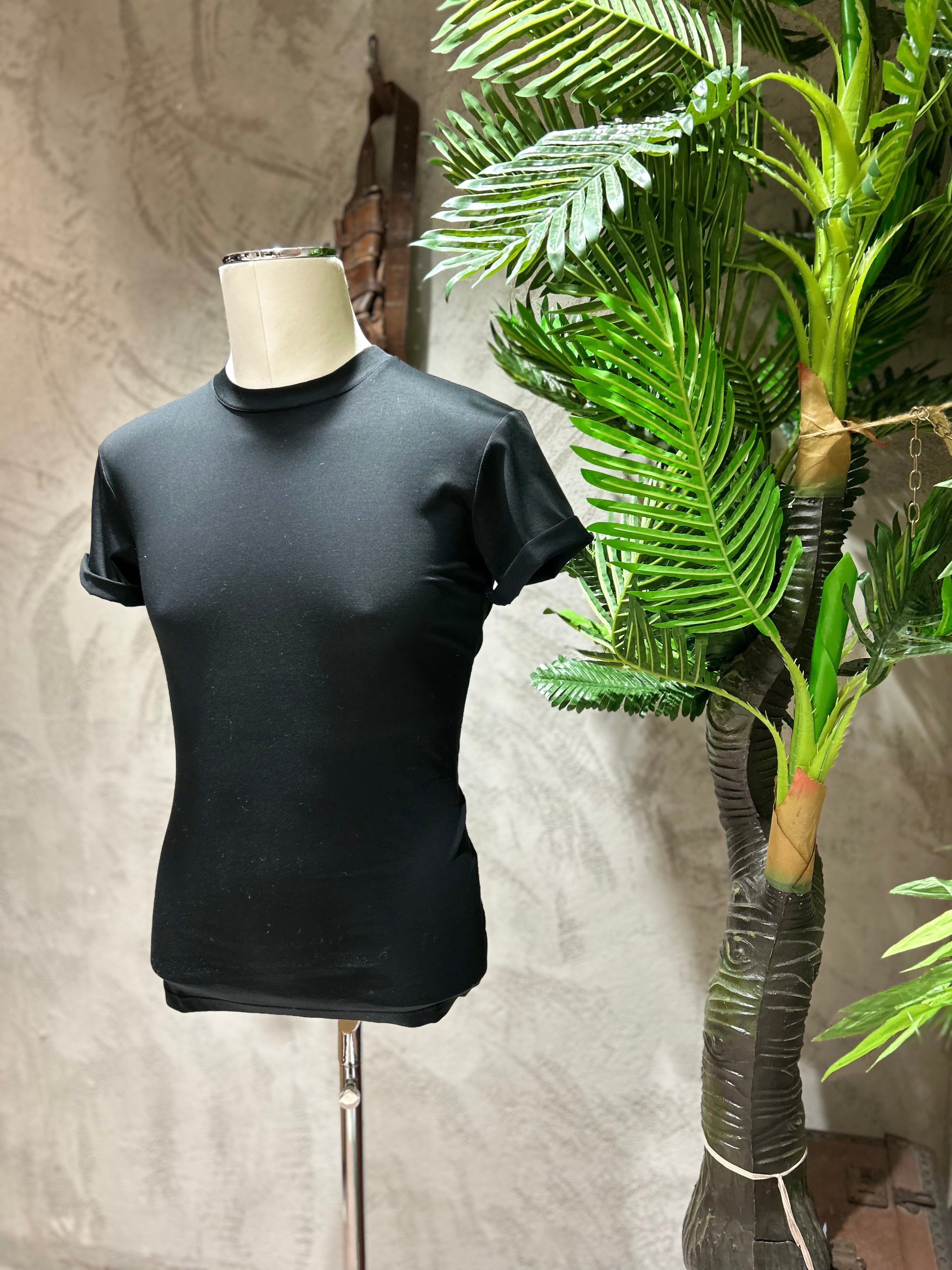 T-SHIRT IN FILO DI SCOZIA - BLU, BIANCO, NERO, MORO, BEIGE, VERDE