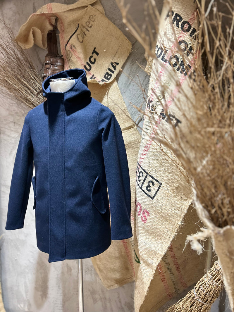 PARKA CON CAPPUCCIO - PANNA, BLU NAVY