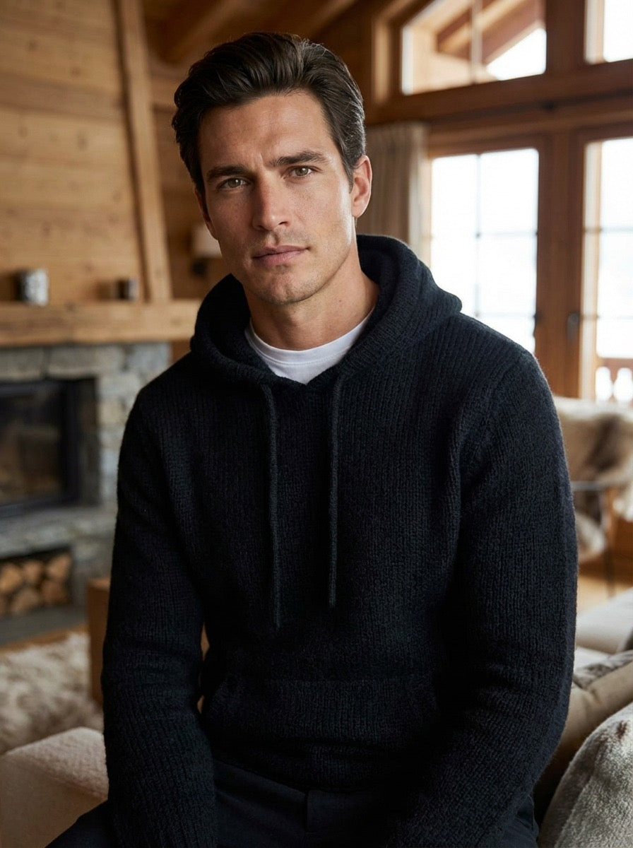 MAGLIA CON CAPPUCCIO - BRUCIATO,GRIGIO,NERO