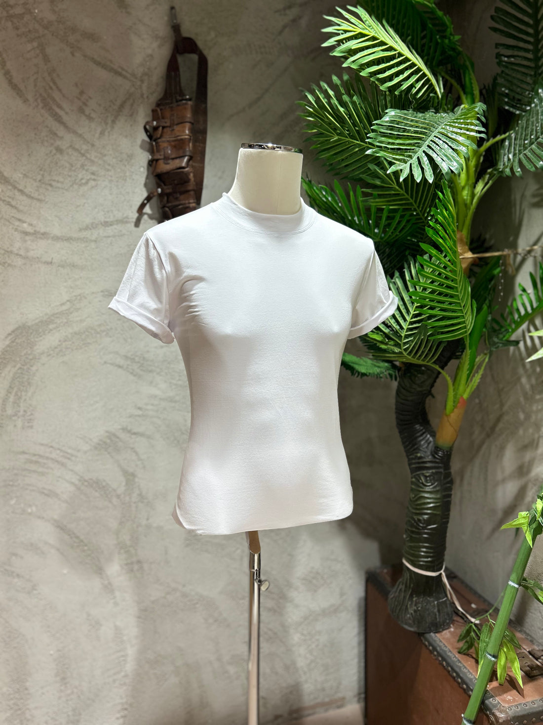 CREW NECK T-SHIRT - BLACK,WHITE