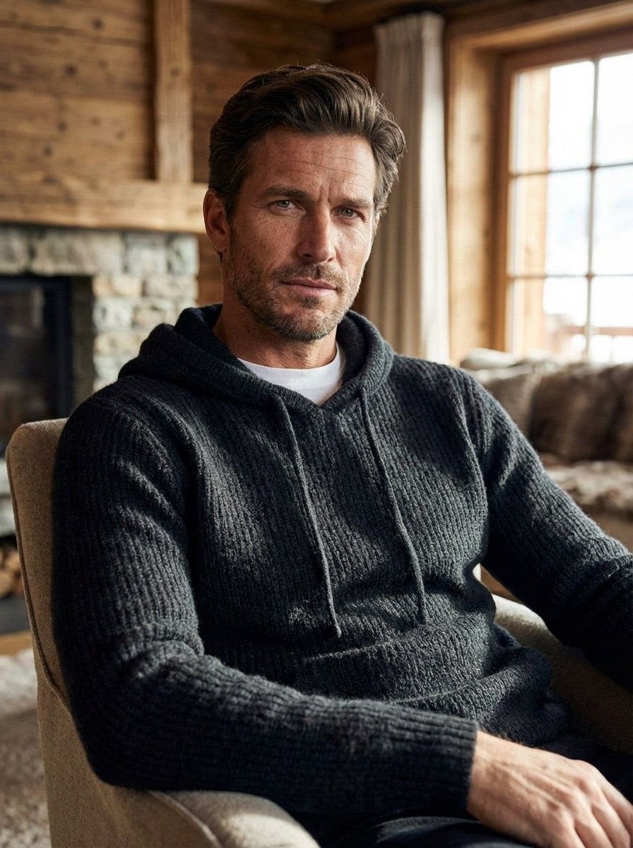 MAGLIA CON CAPPUCCIO - BRUCIATO,GRIGIO,NERO