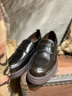 MOCASSINO IN PELLE - MORO