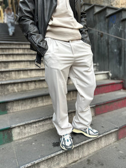 PANTALONI CON PINCES - BEIGE