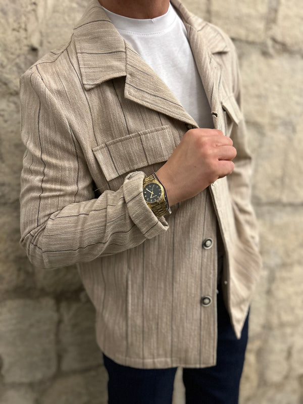 GIACCA STRIPES - BEIGE