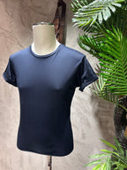 T-SHIRT IN FILO DI SCOZIA - BIANCO, NERO, SABBIA, DARK NAVY, GHIACCIO