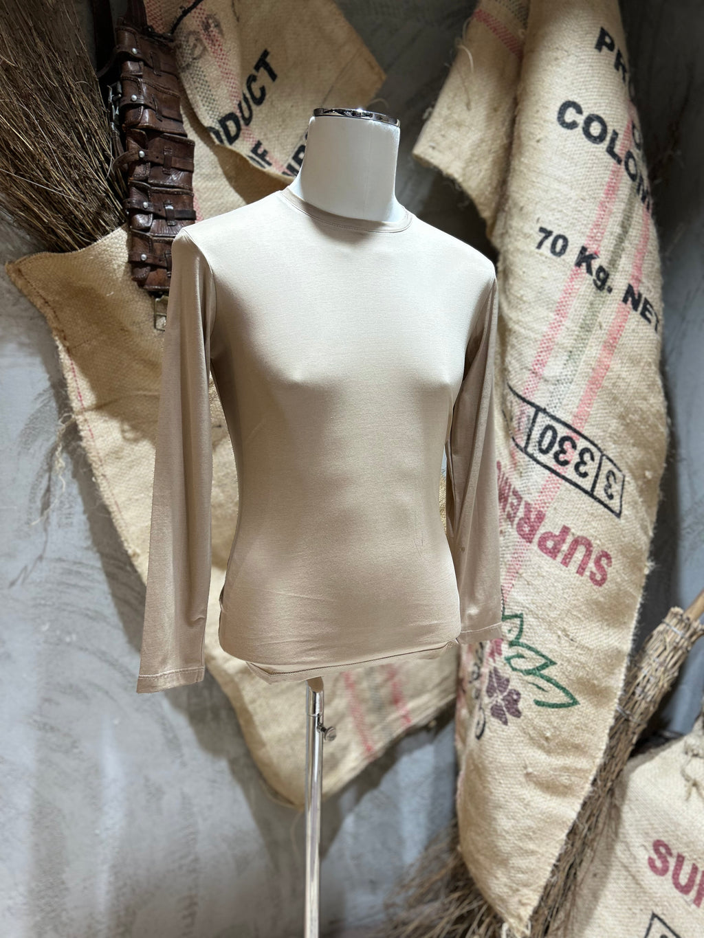 MAGLIA GIROCOLLO IN FILO DI SCOZIA  - MORO BIANCO,SABBIA