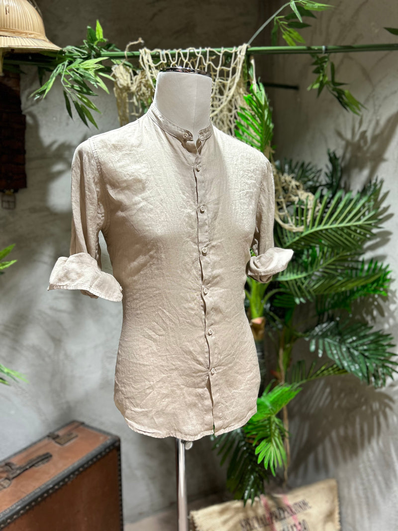 CAMICIA IN LINO - AZZURRO, PINK, BEIGE