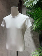 T-SHIRT IN FILO DI SCOZIA - BIANCO, NERO, SABBIA, DARK NAVY, GHIACCIO