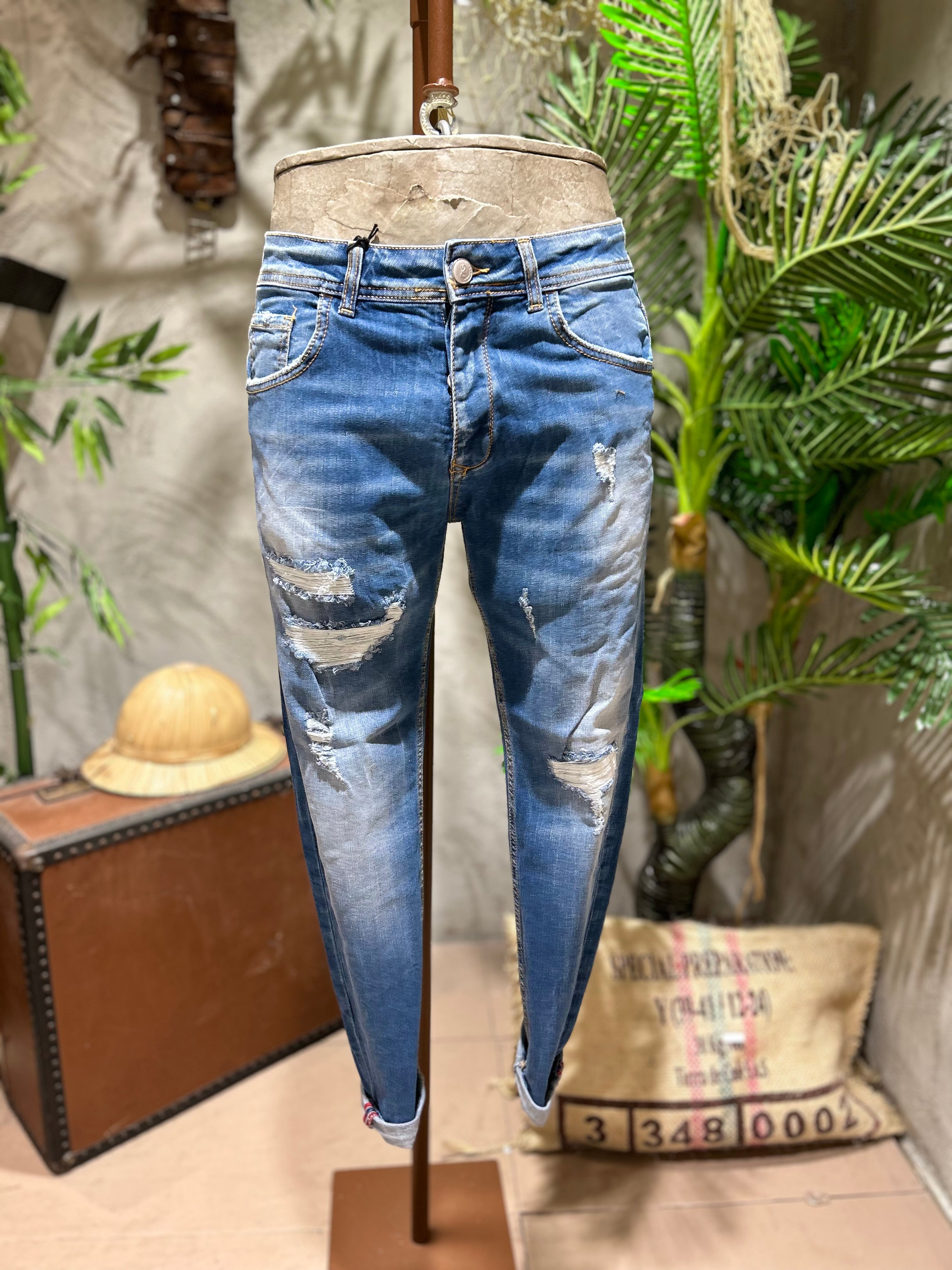 SKINNY DENIM BROKEN - BLUE DENIM