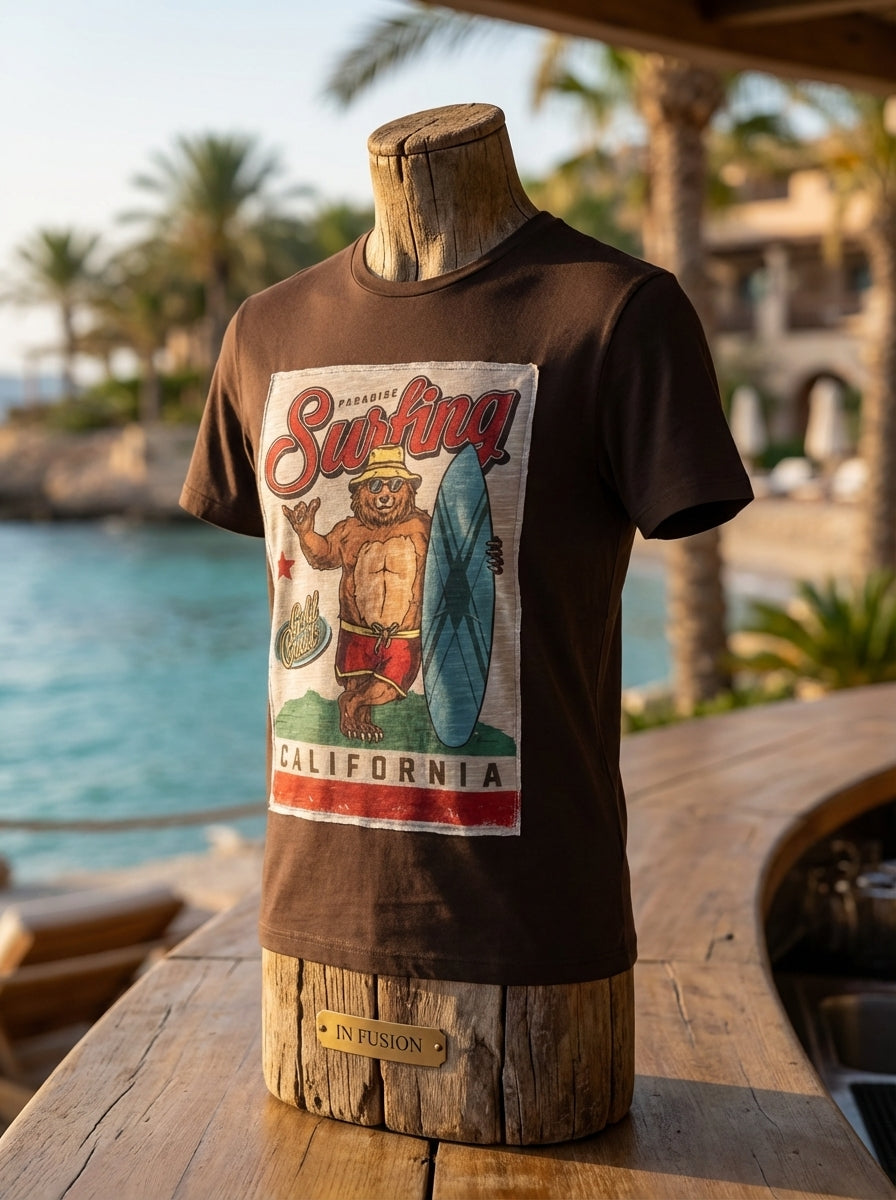 T-SHIRT WITH APPLIQUÉ BEAR PATCH