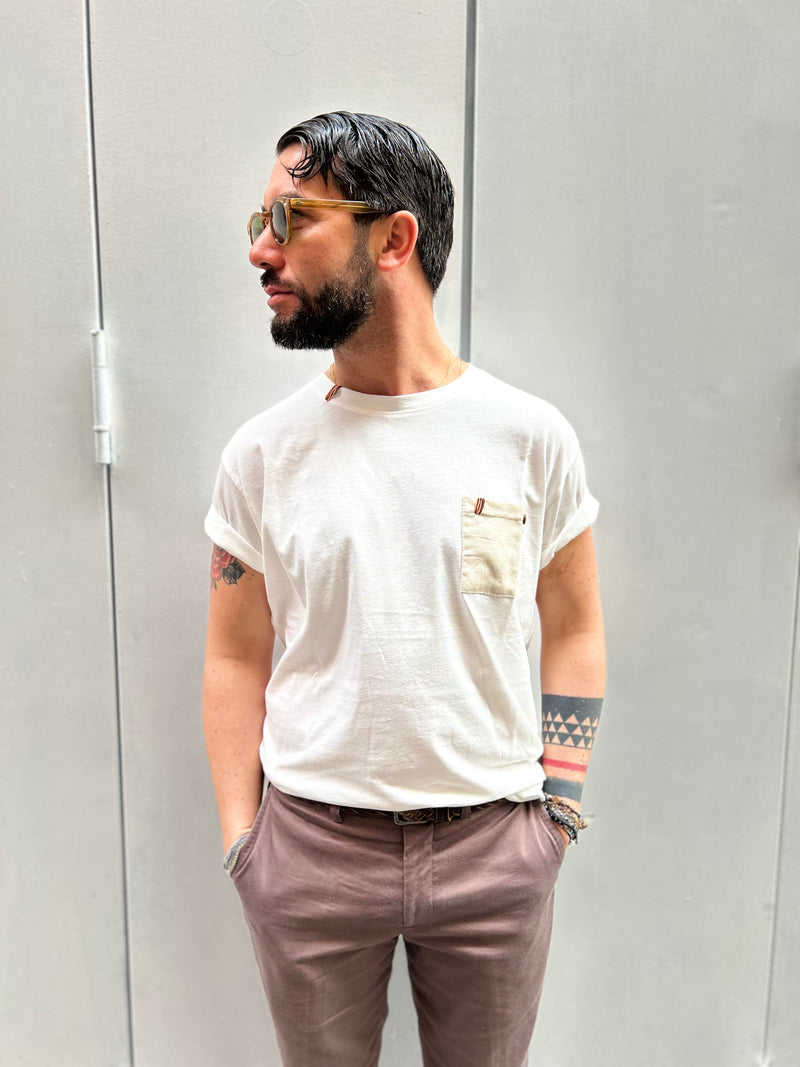 T-SHIRT TASCHINO - BIANCO, BLU