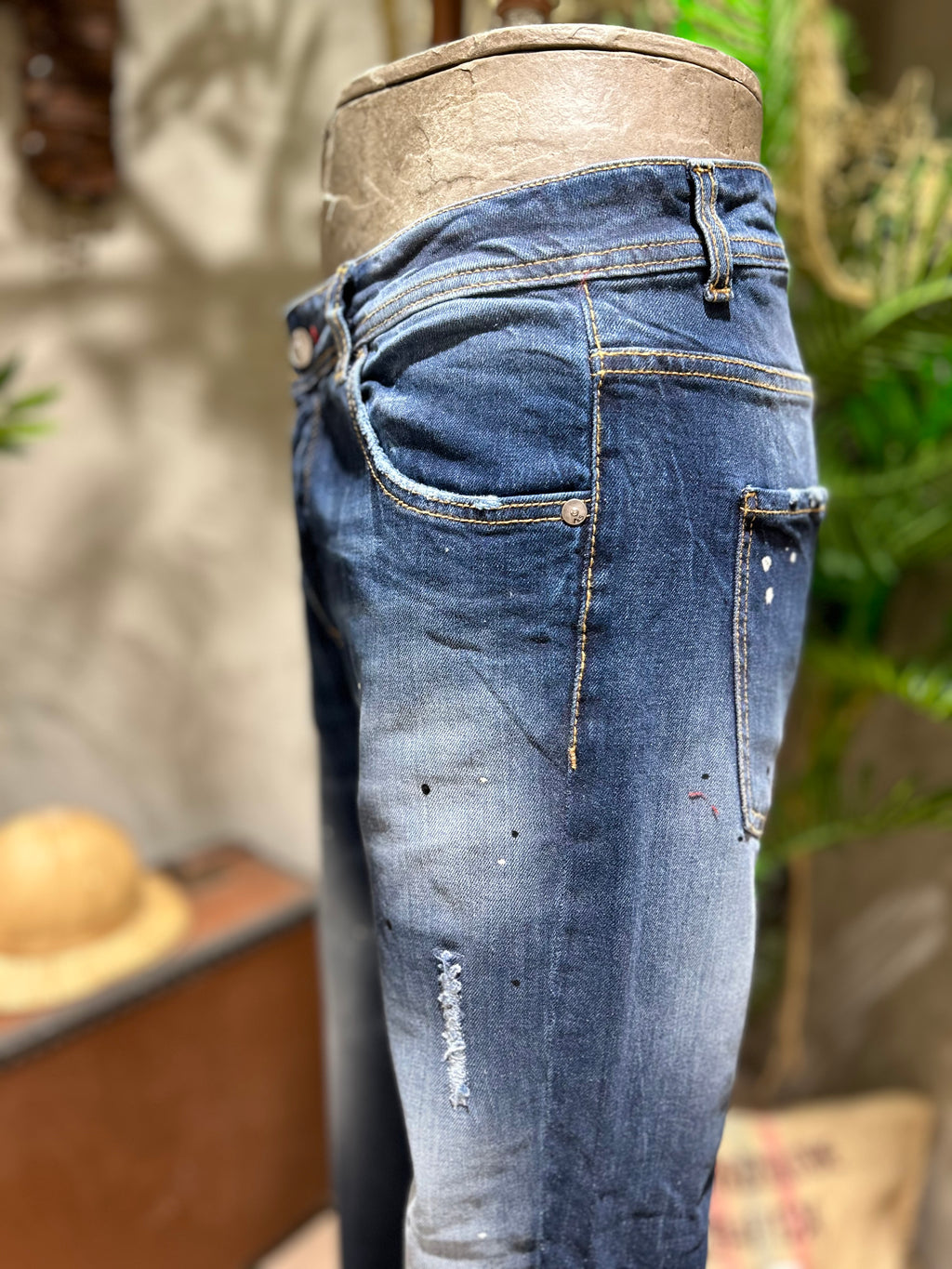 SKINNY DENIM MICROPAINTING - BLUE DENIM