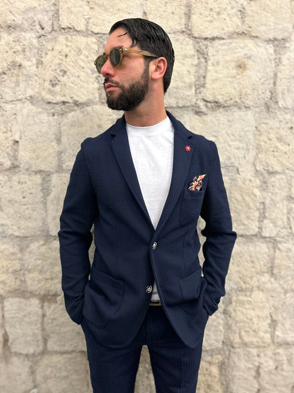 GIACCA IN RILIEVO- BLU