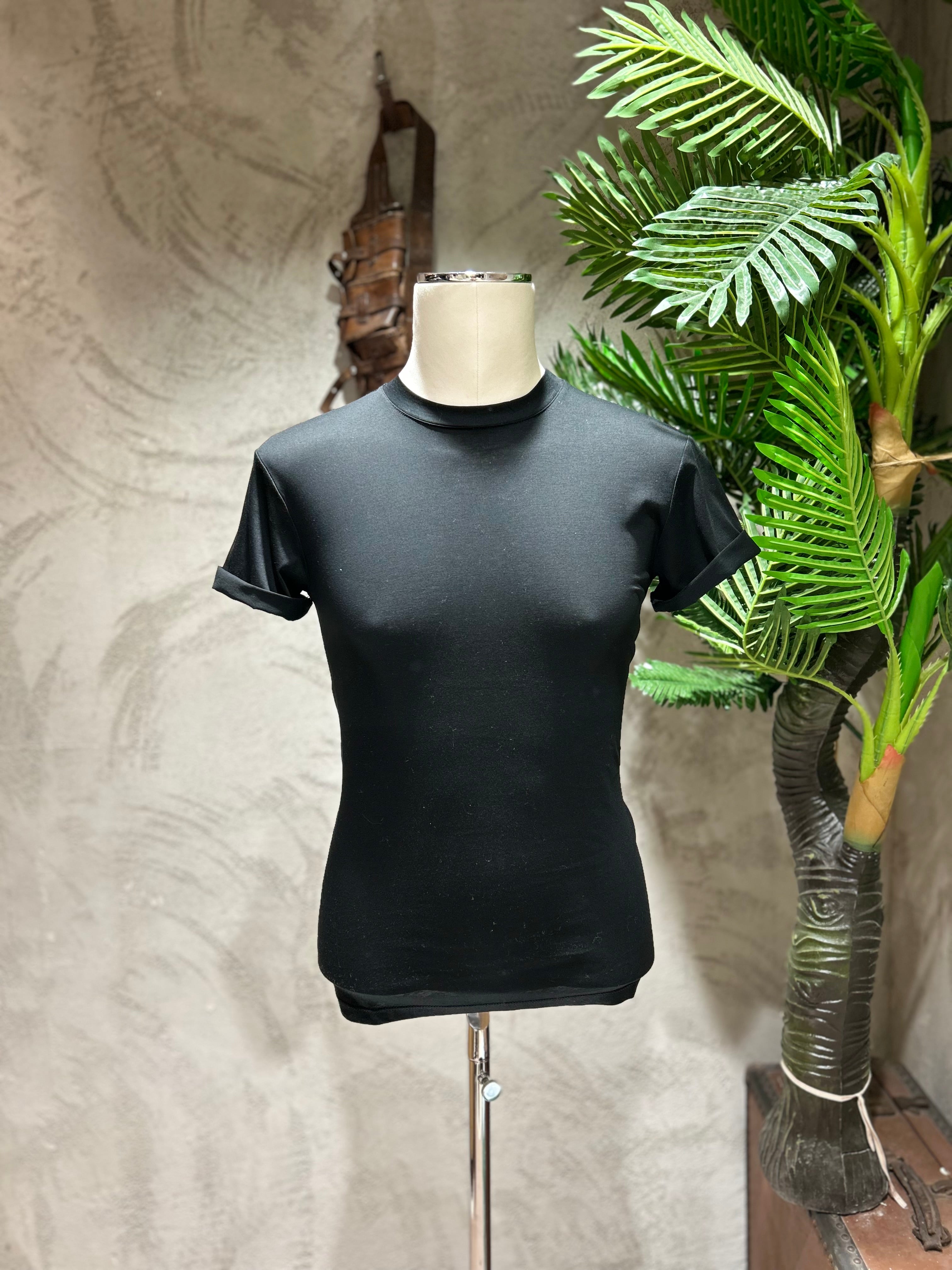 T-SHIRT IN FILO DI SCOZIA - BLU, BIANCO, NERO, MORO, BEIGE, VERDE