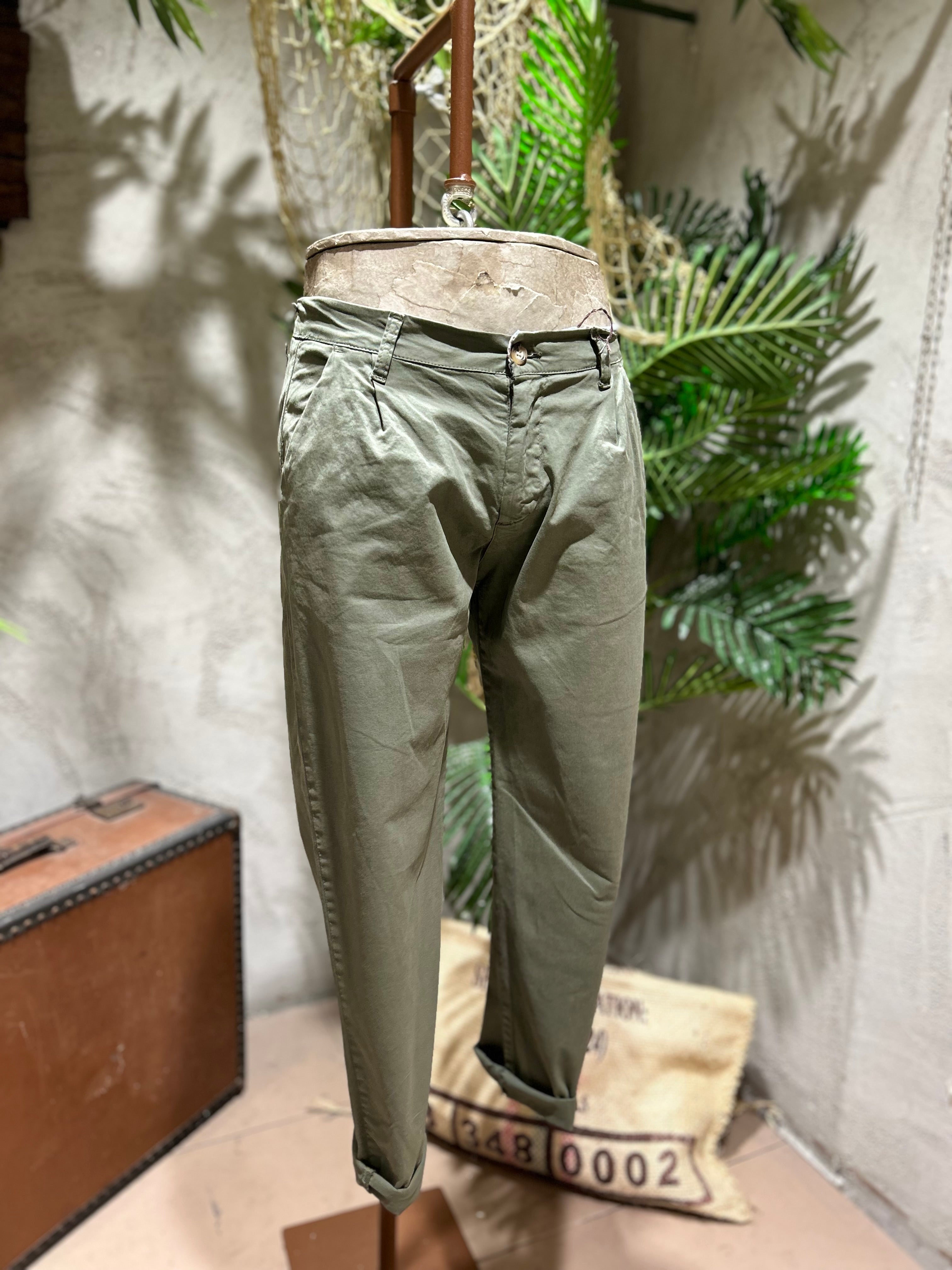 PANTALONI IN COTONE - BLU, SABBIA, VERDE, BIANCO