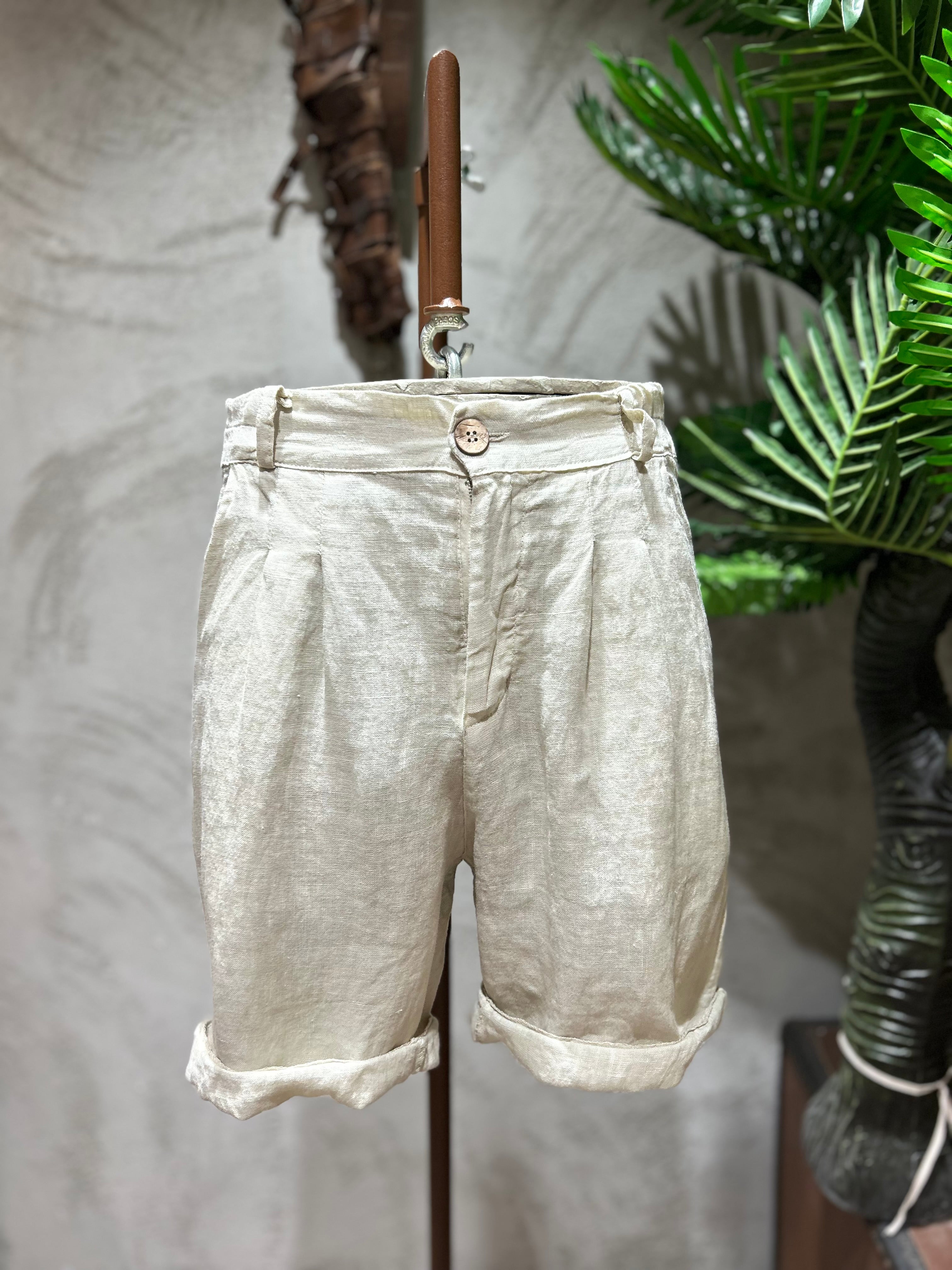 SHORTS PURO LINO - SABBIA, BIANCO, FANGO, BLU