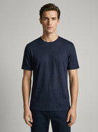 CREW NECK LINEN YARN SWEATER