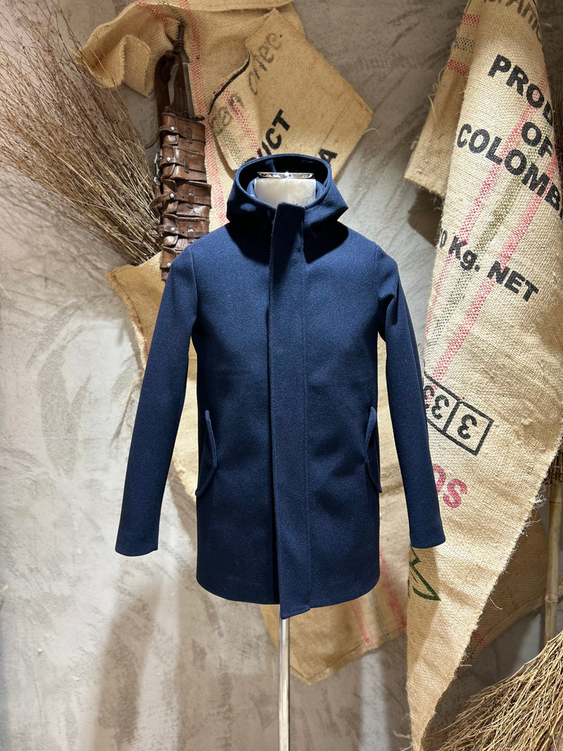 PARKA CON CAPPUCCIO - PANNA, BLU NAVY