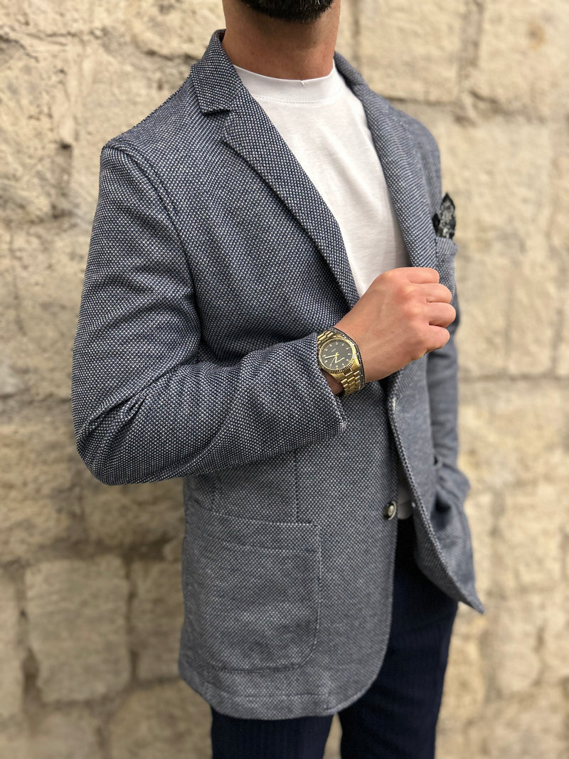 GIACCA MICROFANTASIA - BLU
