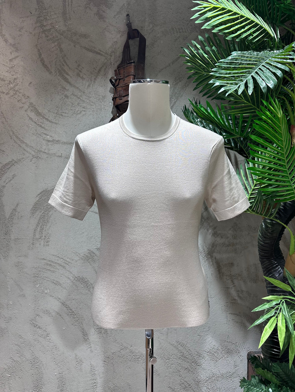 MAGLIA GIROCOLLO - SABBIA,NERO