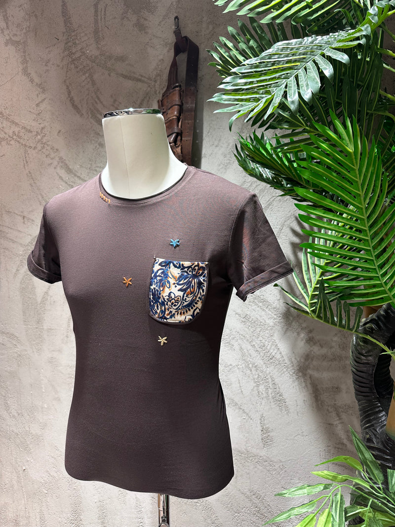 T-SHIRT TASCHINO - BIANCO,MORO,BLU