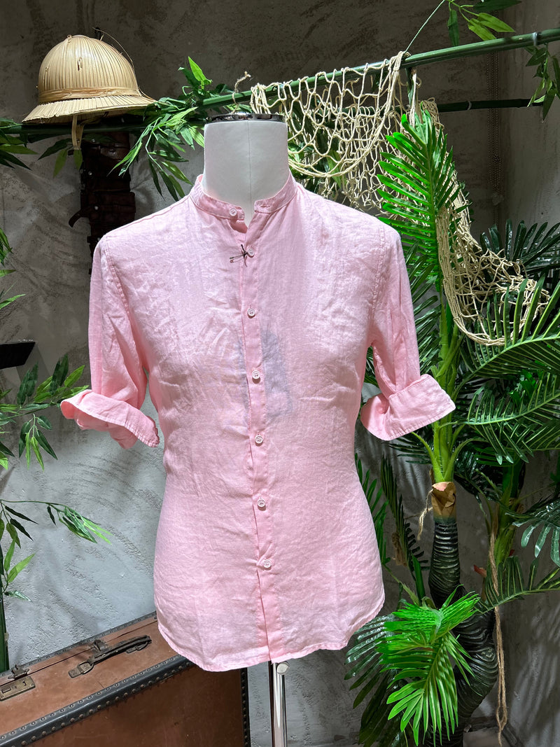 CAMICIA IN LINO - AZZURRO, PINK, BEIGE