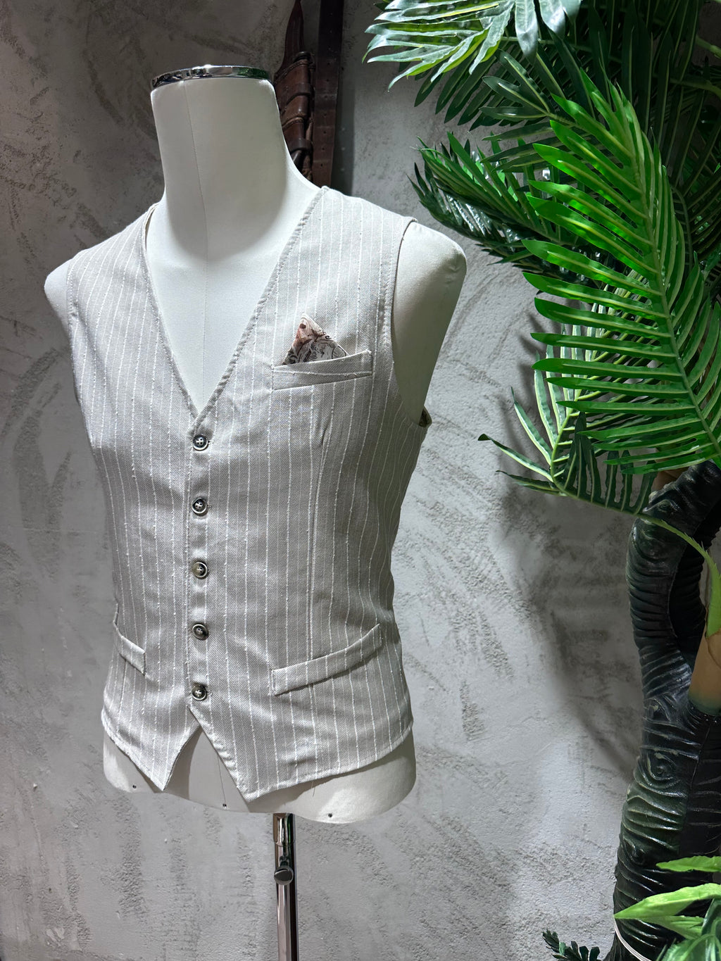 GILET STRIPES - BEIGE