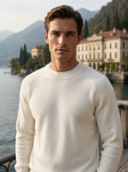 MAGLIA GIROCOLLO A COSTINE - PANNA,NERO