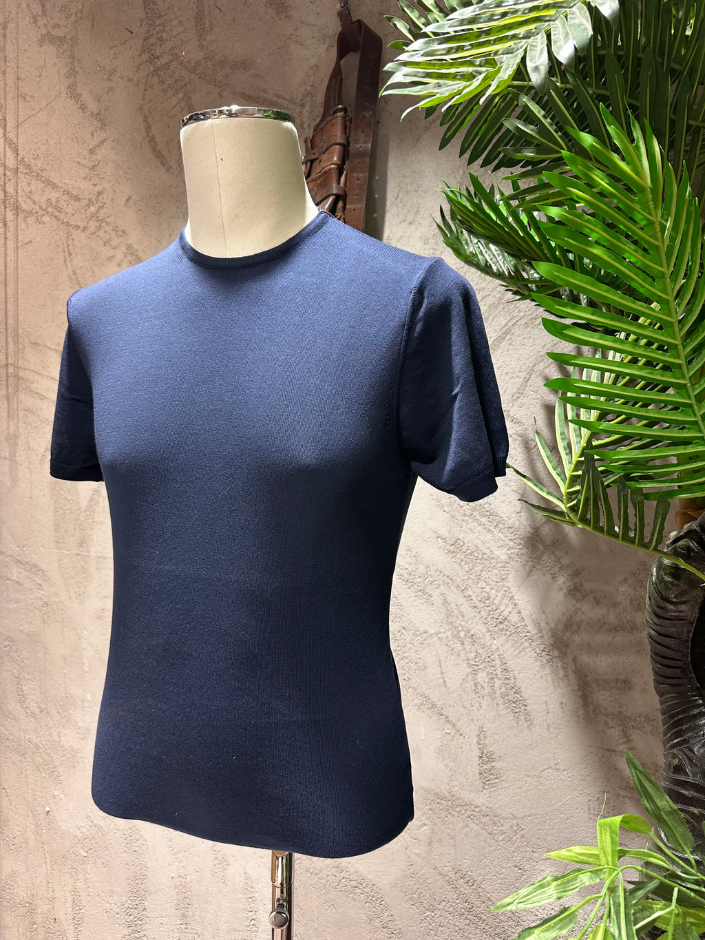 MAGLIA GIROCOLLO - CACAO, SABBIA, BLU, TEGOLA