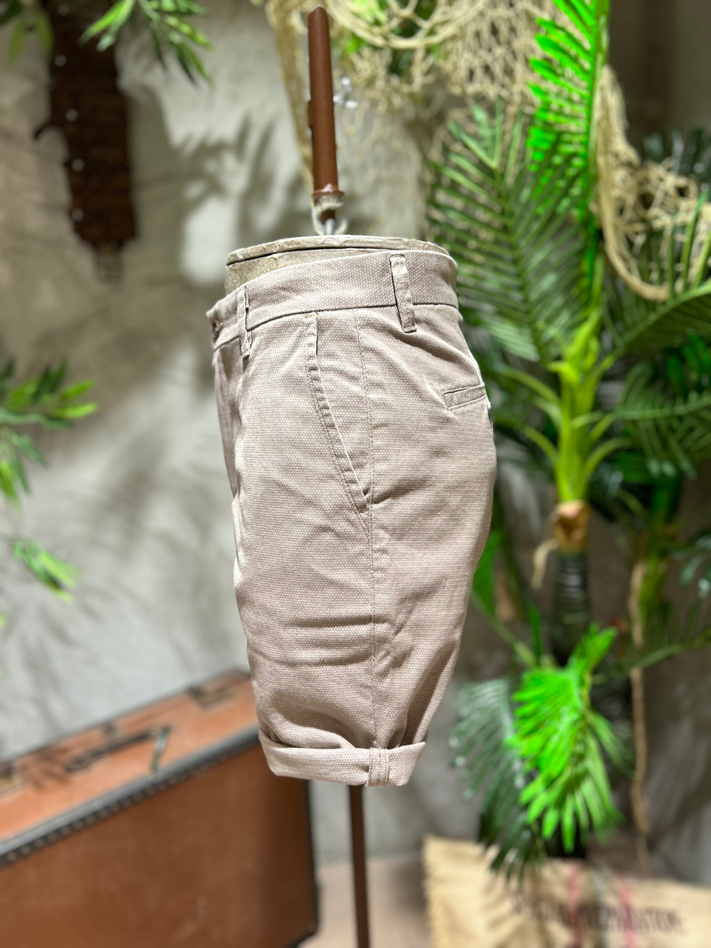 SHORTS NIDO D'APE - BEIGE, FANGO