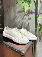 SNEAKERS IN PELLE -OFF-WHITE