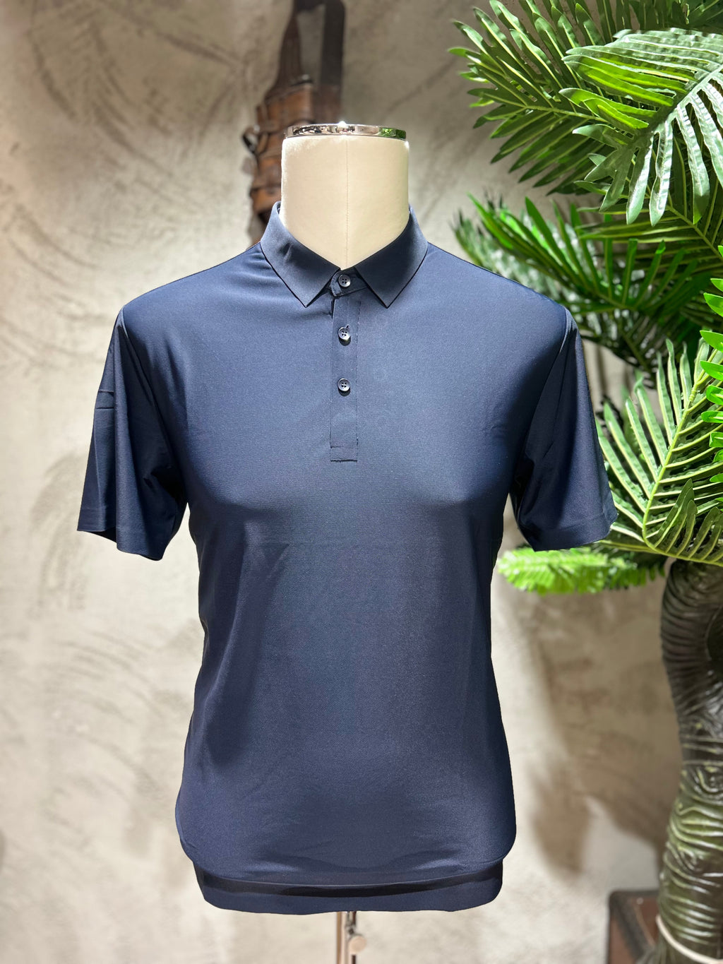 POLO IN TESSUTO TECNICO - BLU NAVY,NERO
