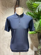 POLO IN TESSUTO TECNICO - BLU NAVY,NERO