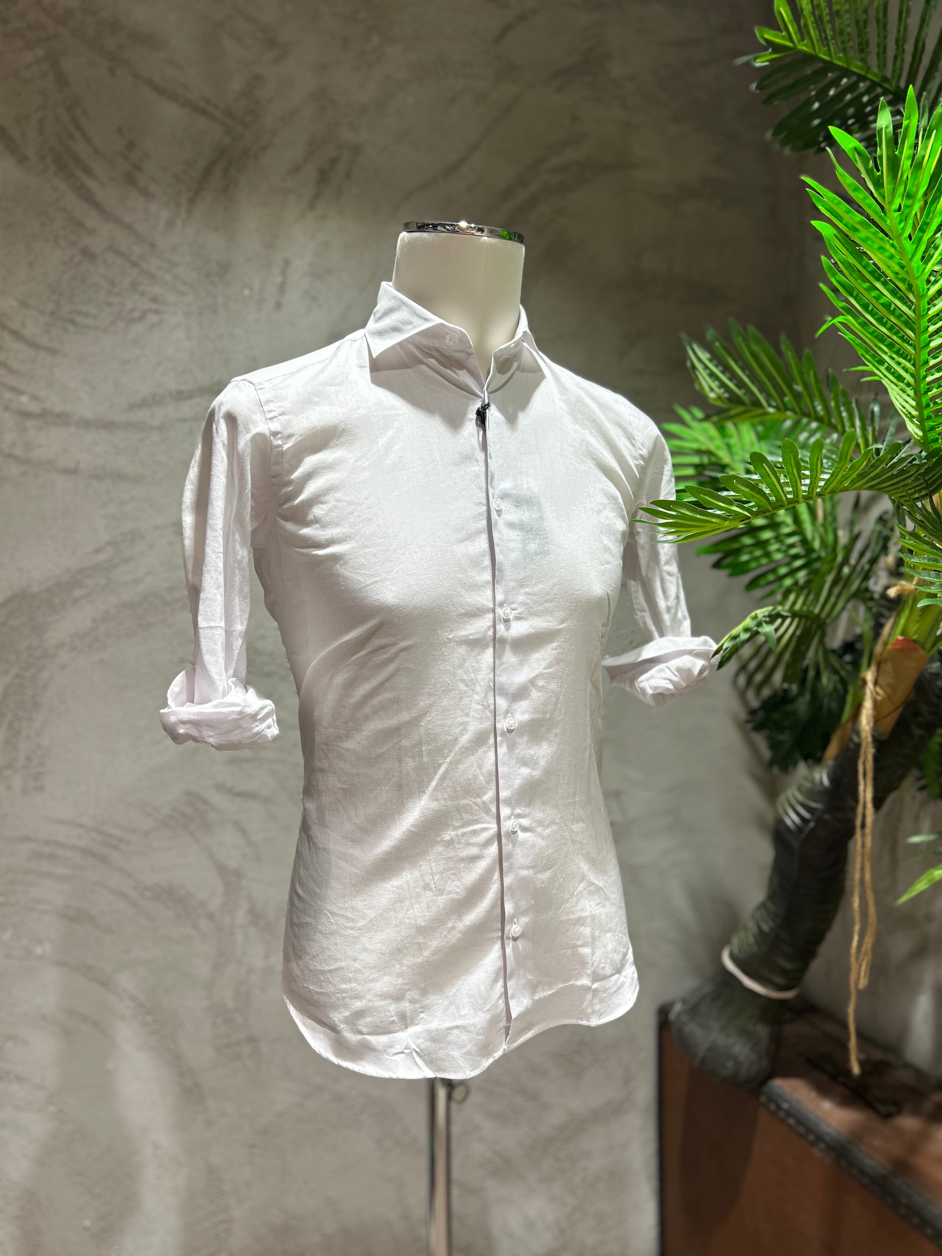 CAMICIA IN LINO -  BIANCO