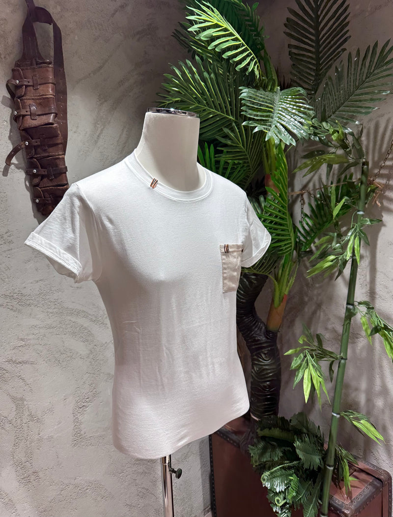 T-SHIRT TASCHINO - BIANCO, BLU