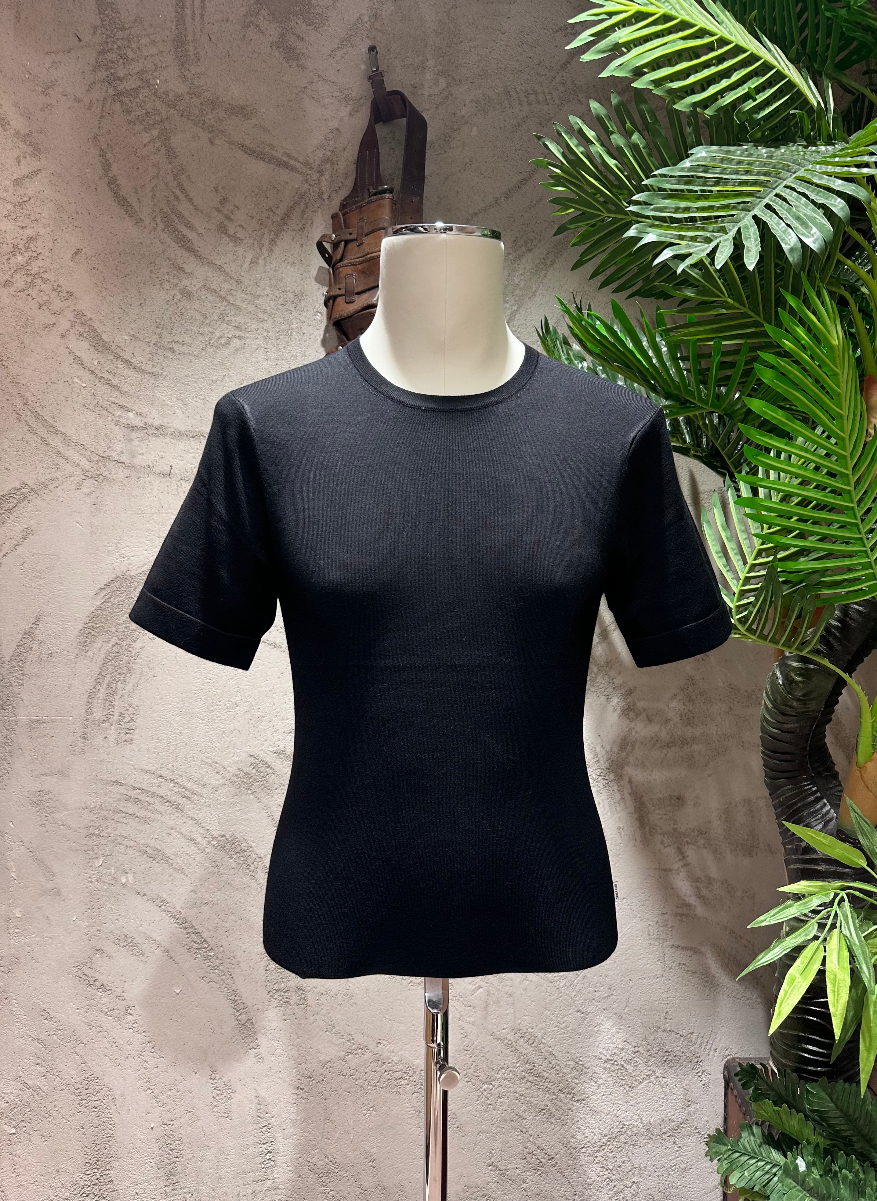 MAGLIA GIROCOLLO - SABBIA,NERO