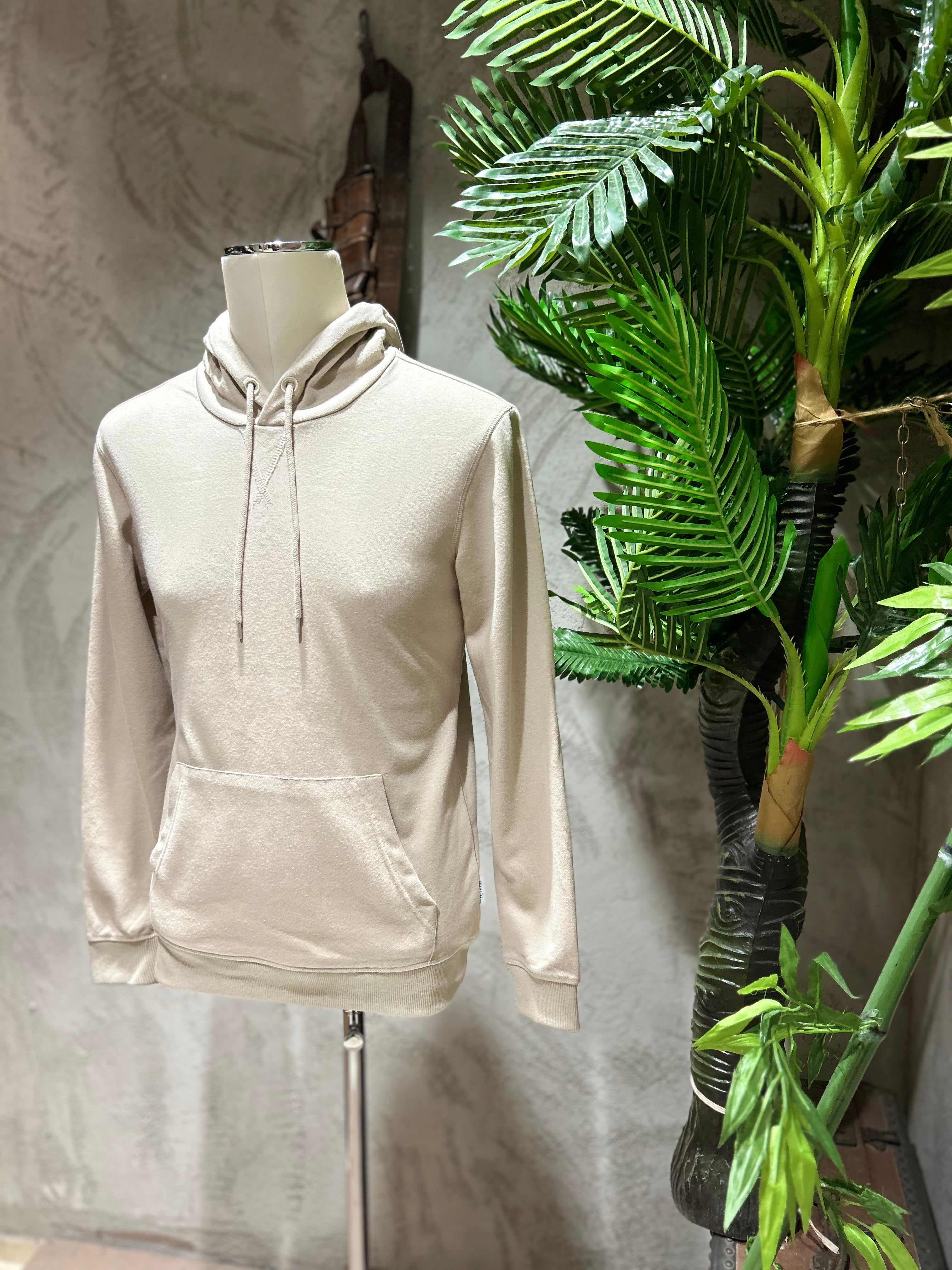 FELPA CON CAPPUCCIO - SABBIA