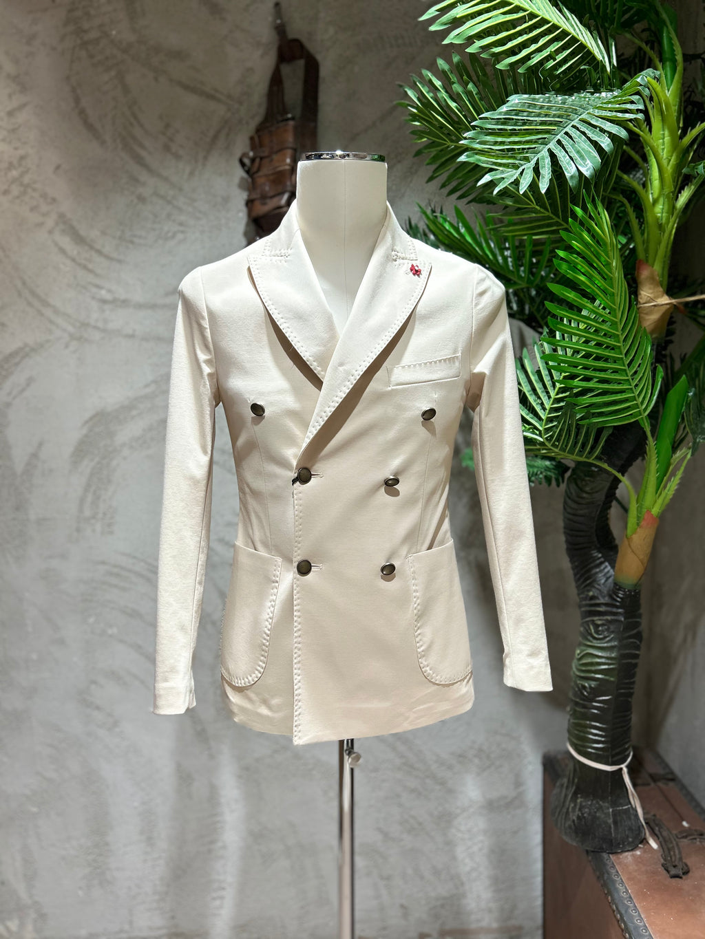 GIACCA DOPPIOPETTO - PANNA,BLU