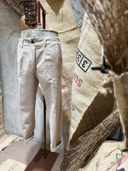 PANTALONI IN VELLUTO - BEIGE